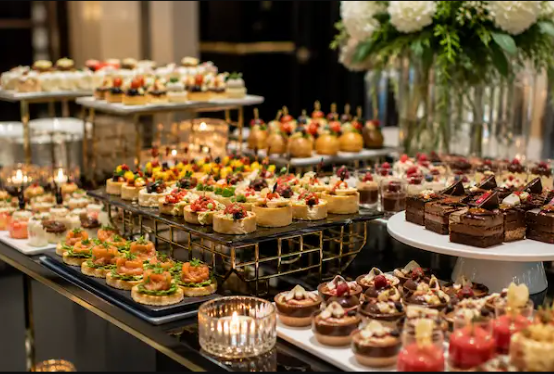 Sweets and desserts counter catering